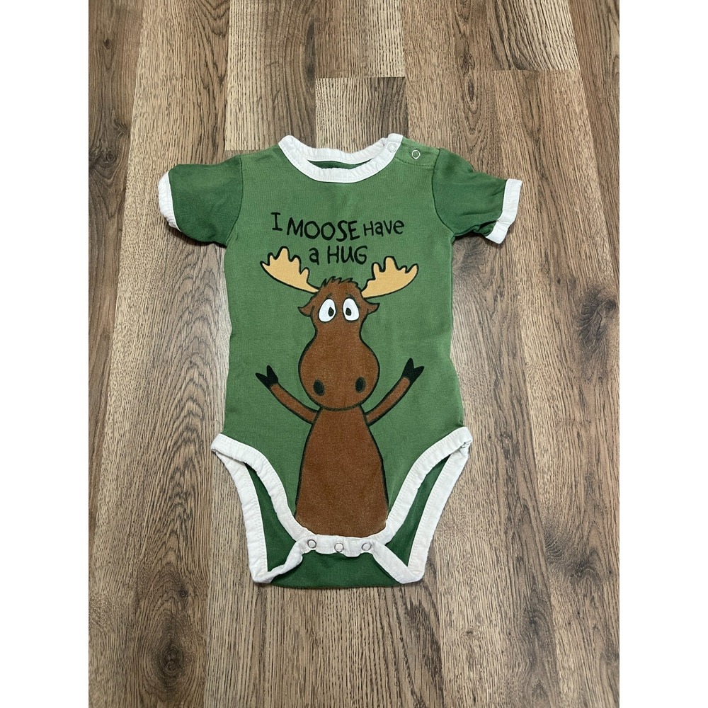 Lazy One one piece, Baby Size 18M, Green, I MOOSE HAVE A HUG